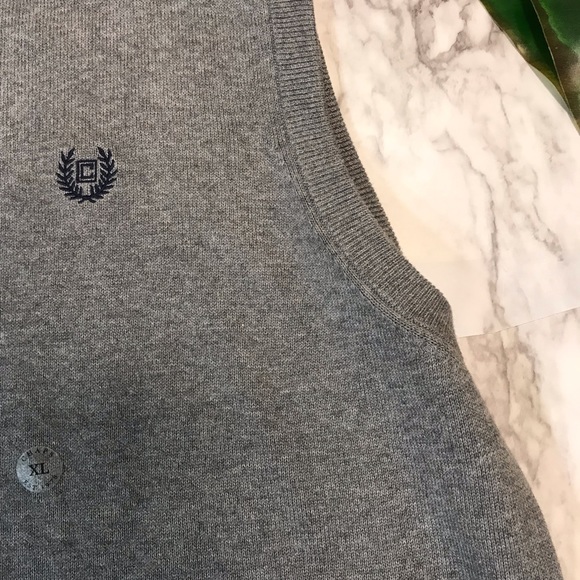 Gray Chaps V-Neck Sweater Vest: NWOT - Picture 3 of 8
